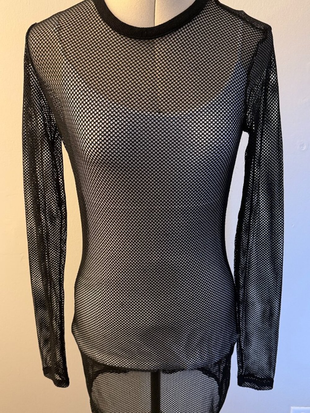 Long bsleeve mesh mini Black dress from Forever 21 size XS-S